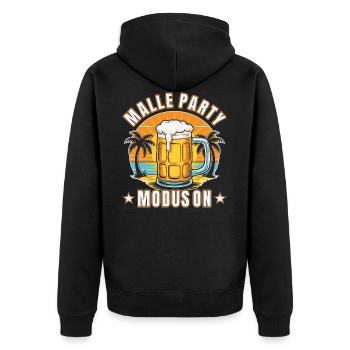 Malle Party Modus On Mallorca Sommer Party Männer - Unisex Premium Bio Zip Hoodie - Schwarz - Hinten - Nico (187cm)