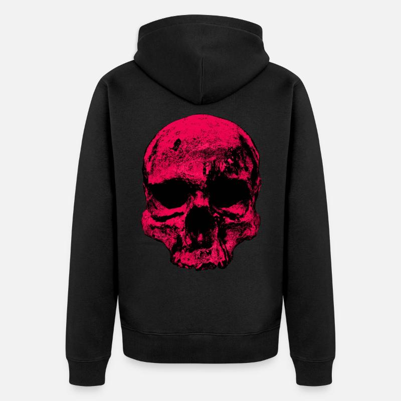 Schädel - Unisex Premium Bio Zip Hoodie - Schwarz
