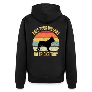 Votre bouledogue fait-il aussi des tours - Veste à capuche bio Premium Unisexe - noir - Dos - Nico (187cm)