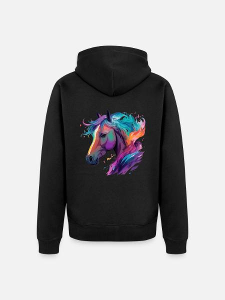 Paard Pony Paardensport Artwork Horse Fans Design - Uniseks Premium bio ziphoodie - zwart