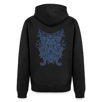 Odin Thor Viking Compas Vegvisir Runes Loups - Veste à capuche bio Premium Unisexe - noir - Dos - Nico (187cm)
