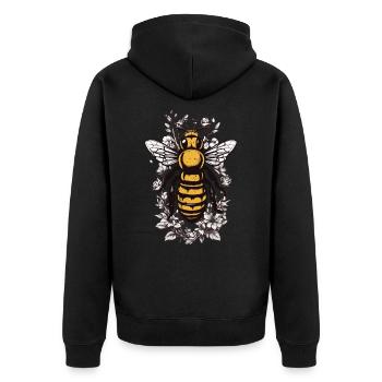 Esthétique Abeilles Fleurs Apiculteur Amateur de miel - Veste à capuche bio Premium Unisexe - noir - Dos - Nico (187cm)