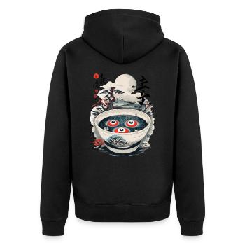 Soupe Occulte Japonaise Ukiyo-e Souls Ramen - Veste à capuche bio Premium Unisexe - noir - Dos - Nico (187cm)