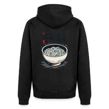 Yokai Ramen Ukiyo-E Horreur Kanji Design - Veste à capuche bio Premium Unisexe - noir - Dos - Nico (187cm)