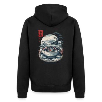 Yokai Ghosts Ukiyo-E Japan Halloween Art - Unisex Premium Organic Zip Hoodie - black - Back - Nico (187cm)