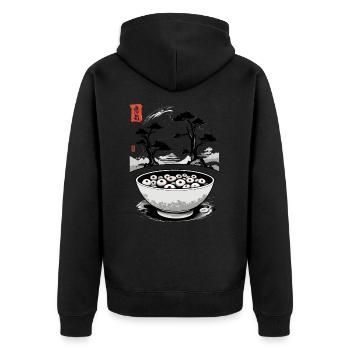 Yokai Ramen soupe de nouilles Ukiyo-E Halloween Art - Veste à capuche bio Premium Unisexe - noir - Dos - Nico (187cm)