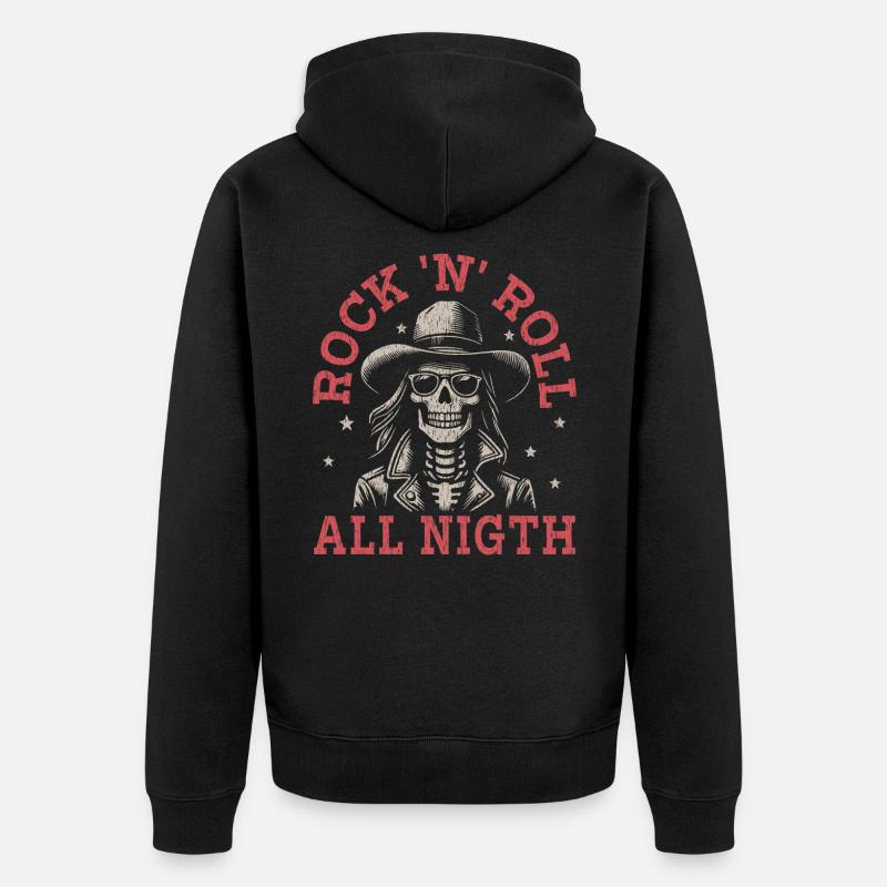 Rock - Unisex Premium Bio Zip Hoodie - Schwarz