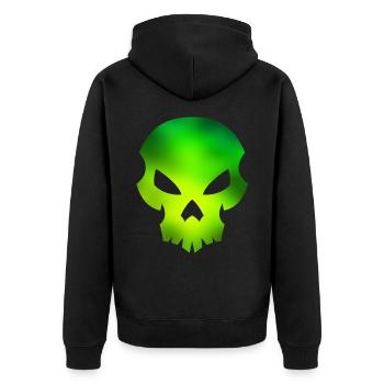 Skull green - Unisex Premium Organic Zip Hoodie - black - Back - Nico (187cm)