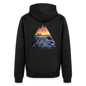 Triangle Geometry Dolomites Paysage de montagne - Veste à capuche bio Premium Unisexe - noir - Dos - Nico (187cm)