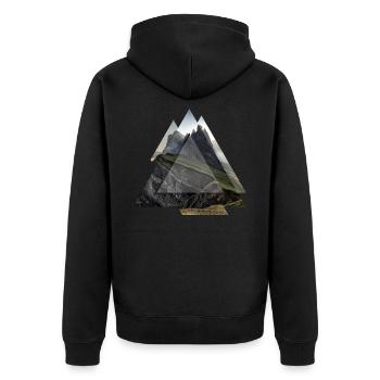 Paysage de géométrie triangle Dolomites - Veste à capuche bio Premium Unisexe - noir - Dos - Nico (187cm)