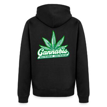 Les couleurs peuvent être modifiées | Cannanis Inhale Exhale - Veste à capuche bio Premium Unisexe - noir - Dos - Nico (187cm)