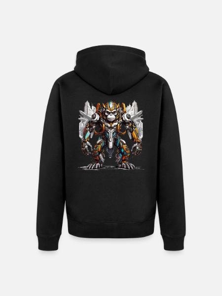 Cybernetic Super Monkey - Unisex Premium Organic Zip Hoodie - black