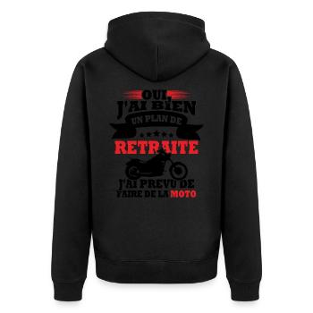 Plan de retraite faire de la moto - Veste à capuche bio Premium Unisexe - noir - Dos - Nico (187cm)