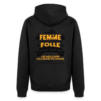 Collègue femme, meilleurs collègues du monde - Veste à capuche bio Premium Unisexe - noir - Dos - Nico (187cm)