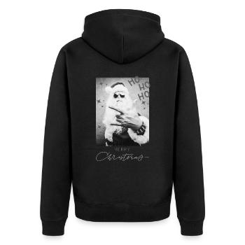 HO HO HO Joyeux Noël (1) - Veste à capuche bio Premium Unisexe - noir - Dos - Nico (187cm)