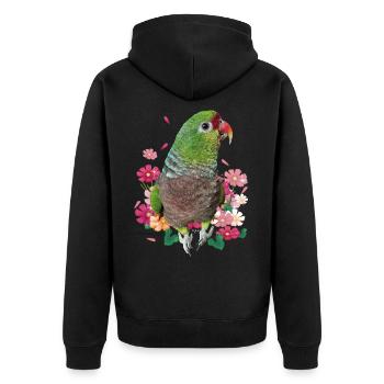 Weinpapagei - Unisex Premium Bio Zip Hoodie - Schwarz - Hinten - Nico (187cm)