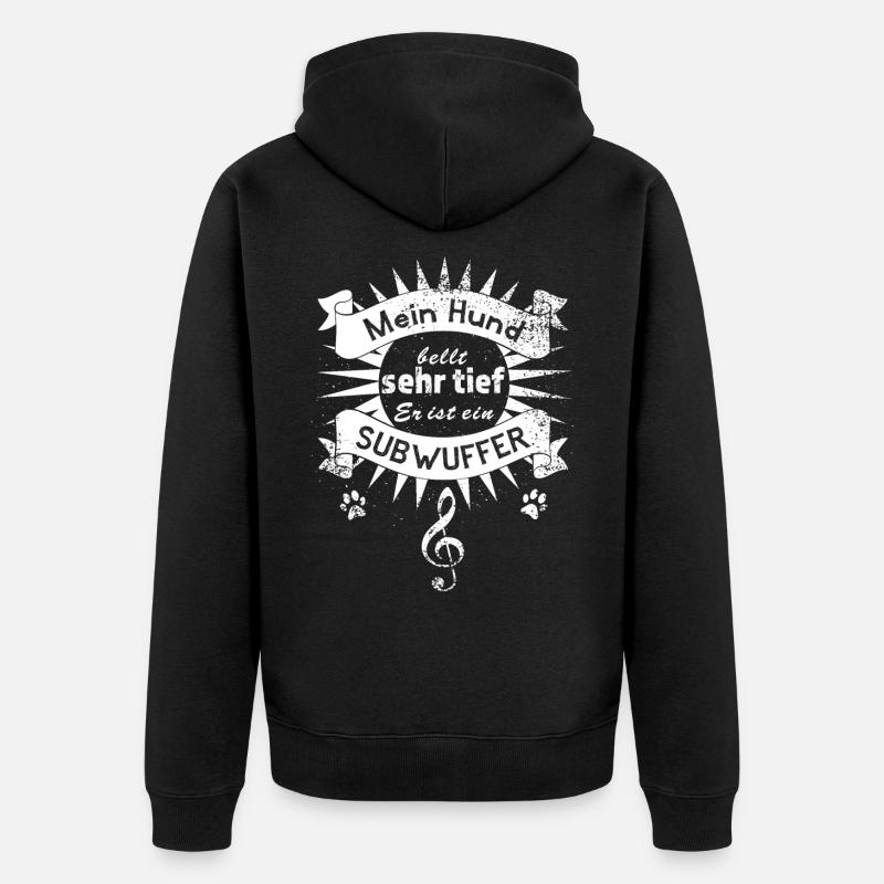 Subwuffer - Unisex Premium Bio Zip Hoodie - Schwarz