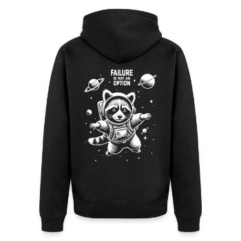 Failure Is not an Option - Unisex Premium Bio Zip Hoodie - Schwarz - Hinten - Nico (187cm)