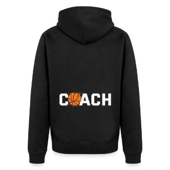 Coach Basketball - Cadeau de joueur de basket-ball - Veste à capuche bio Premium Unisexe - noir - Dos - Nico (187cm)