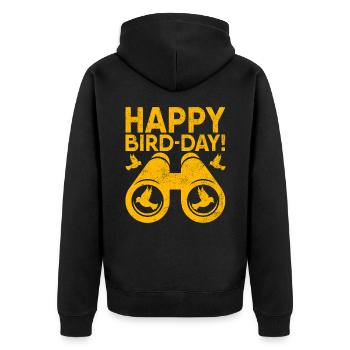 Bird Watching Birdwatcher Bird Sports Wildlife - Unisex Premium Bio Zip Hoodie - Schwarz - Hinten - Nico (187cm)