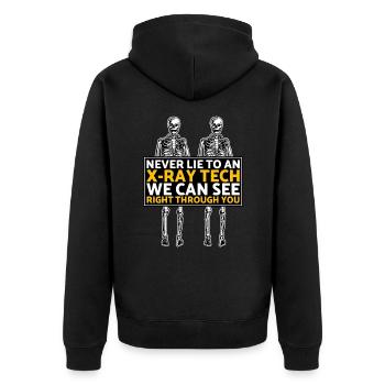 Radiology Xray Rad Tech Pharmacy Tech Phlebotomist - Unisex Premium Organic Zip Hoodie - black - Back - Nico (187cm)
