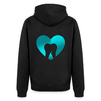 Dentist Dental Hygienist Dental Assistant Hygiene - Unisex Premium Bio Zip Hoodie - Schwarz - Hinten - Nico (187cm)