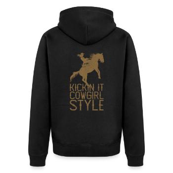 Ballet Ballerina Pole Dancer Line Dance Tap Dance - Unisex Premium Bio Zip Hoodie - Schwarz - Hinten - Nico (187cm)