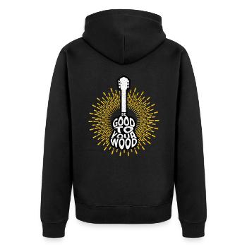 Guitariste Bassiste Guitare Électrique Musique Acoustiqueg - Veste à capuche bio Premium Unisexe - noir - Dos - Nico (187cm)