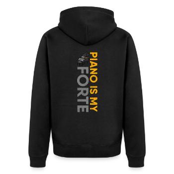Piano Keyboard Player Orchestra Music Pianofather - Unisex Premium Bio Zip Hoodie - Schwarz - Hinten - Nico (187cm)