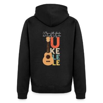 Guitar Ukelele Player Electric Guitar Bass Musicgu - Unisex Premium Organic Zip Hoodie - black - Back - Nico (187cm)