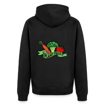 Vegan Power Plant Vegetarian Diet Veganism Veggies - Unisex Premium Bio Zip Hoodie - Schwarz - Hinten - Nico (187cm)