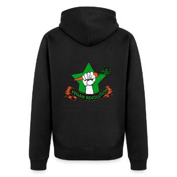 Vegan Revolution Plant Vegetarian Diet Veganism - Unisex Premium Organic Zip Hoodie - black - Back - Nico (187cm)