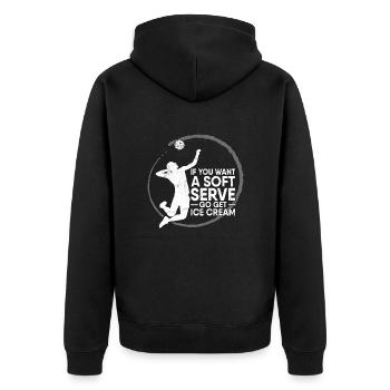 Vous voulez un service moelleux Obtenez un joueur de volleyball à la crème glacée - Veste à capuche bio Premium Unisexe - noir - Dos - Nico (187cm)