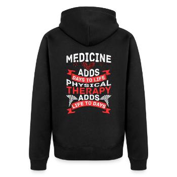 Physiothérapeute Orthophonie et massothérapie Chir - Veste à capuche bio Premium Unisexe - noir - Dos - Nico (187cm)