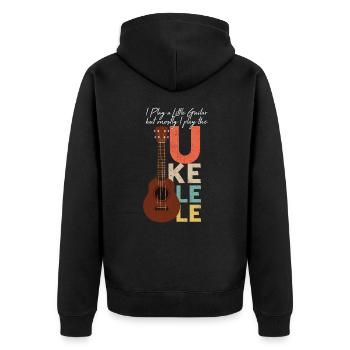Guitar Ukelele Player Electric Guitar Bass Musicgu - Unisex Premium Organic Zip Hoodie - black - Back - Nico (187cm)