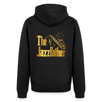 Saxophone Sax Player Jazz Music Woodwind Instrumen - Unisex Premium Bio Zip Hoodie - Schwarz - Hinten - Nico (187cm)