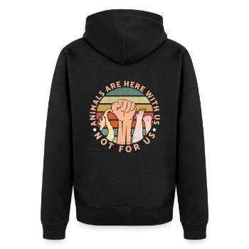 Les animaux sont ici avec nous Pas pour nous Droits des animaux - Veste à capuche bio Premium Unisexe - noir - Dos - Nico (187cm)