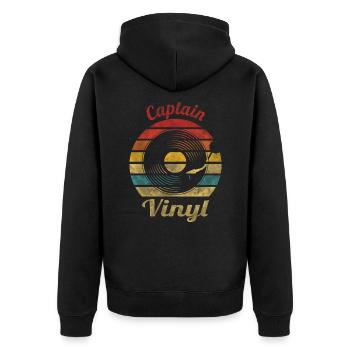 Captain Vinyl Retro Musique Vintage - Veste à capuche bio Premium Unisexe - noir - Dos - Nico (187cm)