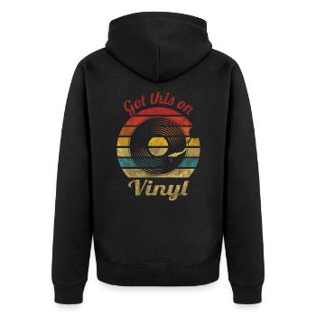 J’ai ceci sur Vinyl Retro Vintage Music - Veste à capuche bio Premium Unisexe - noir - Dos - Nico (187cm)