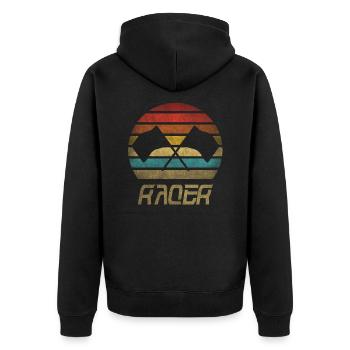 Drapeaux Voitures de course Race Flag Speed Retro Vintage - Veste à capuche bio Premium Unisexe - noir - Dos - Nico (187cm)