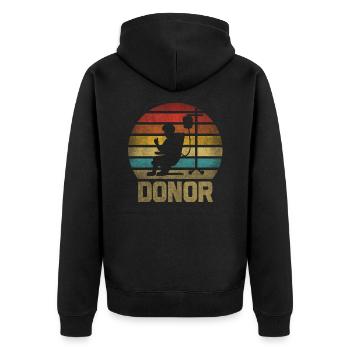 Blood Donor Give Blood Donate Blood Today Proud - Unisex Premium Bio Zip Hoodie - Schwarz - Hinten - Nico (187cm)