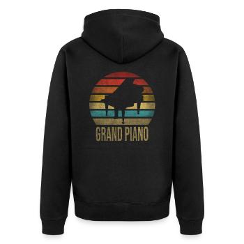 Piano à queue Musique Pianiste Retro Sunset - Veste à capuche bio Premium Unisexe - noir - Dos - Nico (187cm)