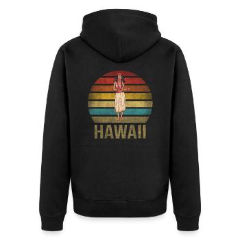 Hawaii Hula Dance Retro Sunset Vintage - Veste à capuche bio Premium Unisexe - noir - Dos - Nico (187cm)