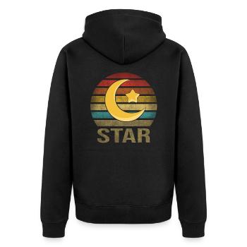 Islam Crestcent Star Religion Rétro Coucher de Soleil - Veste à capuche bio Premium Unisexe - noir - Dos - Nico (187cm)