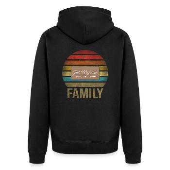 Juste marié Amour Famille Mari Femme - Veste à capuche bio Premium Unisexe - noir - Dos - Nico (187cm)
