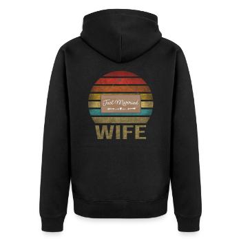 Juste marié Amour Famille Mari Femme - Veste à capuche bio Premium Unisexe - noir - Dos - Nico (187cm)
