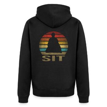 Monk Buddhist Monk Buddhism Meditation - Unisex Premium Organic Zip Hoodie - black - Back - Nico (187cm)