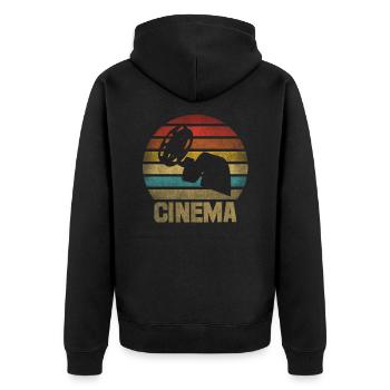 Movie Film Roll Cinema Retro Sunset - Unisex Premium Bio Zip Hoodie - Schwarz - Hinten - Nico (187cm)
