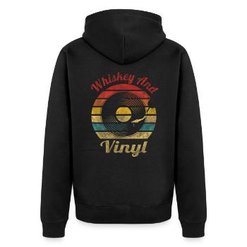 Whisky et vinyle Retro Vintage Music - Veste à capuche bio Premium Unisexe - noir - Dos - Nico (187cm)