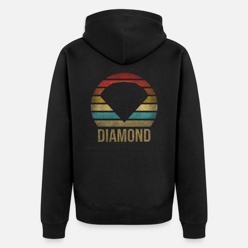 Ruby Gemstone Retro Sunset - Unisex Premium Bio Zip Hoodie - Schwarz